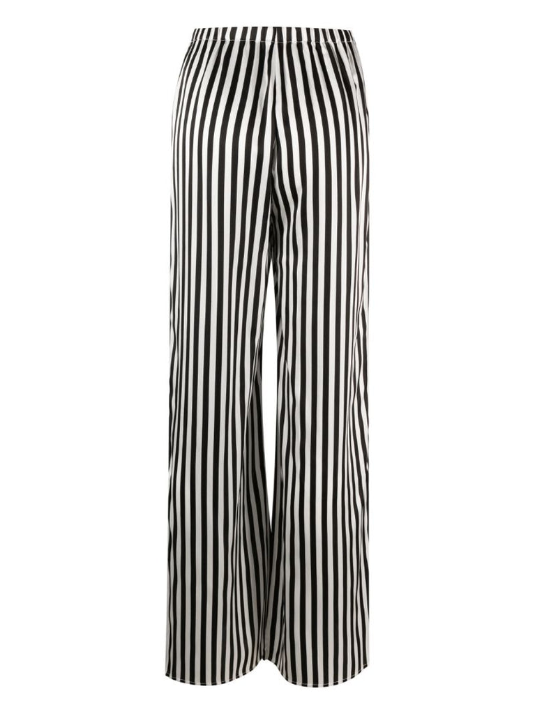 Black Striped Silk Pyjama Bottoms