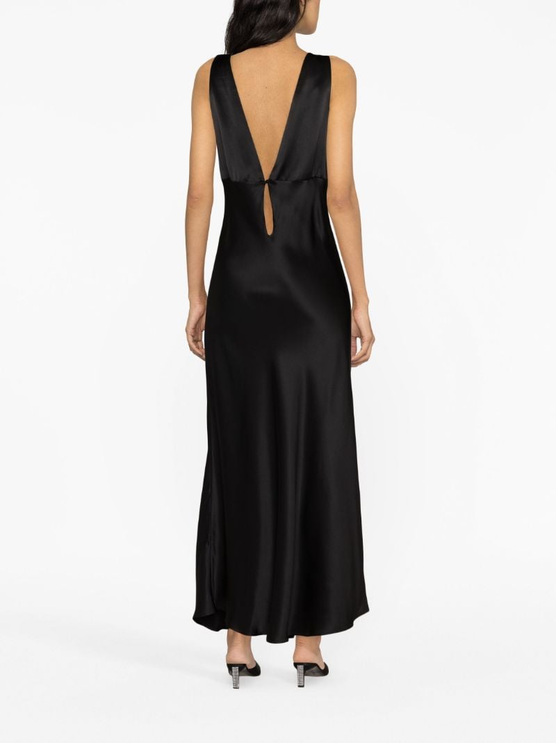 Black Silk Lace Trim Gown
