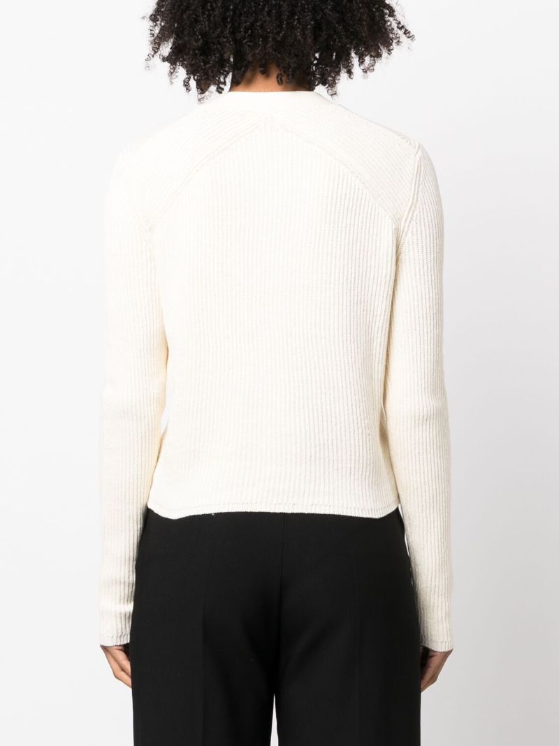 Neutral Ribbed Knit Cardigan