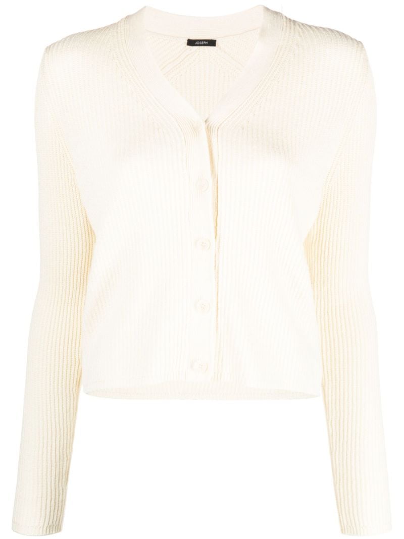 Neutral Ribbed Knit Cardigan