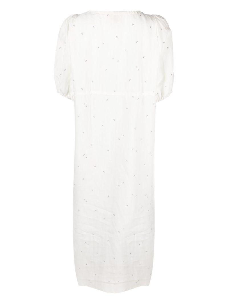 White Cotton Floral Print Nightdress
