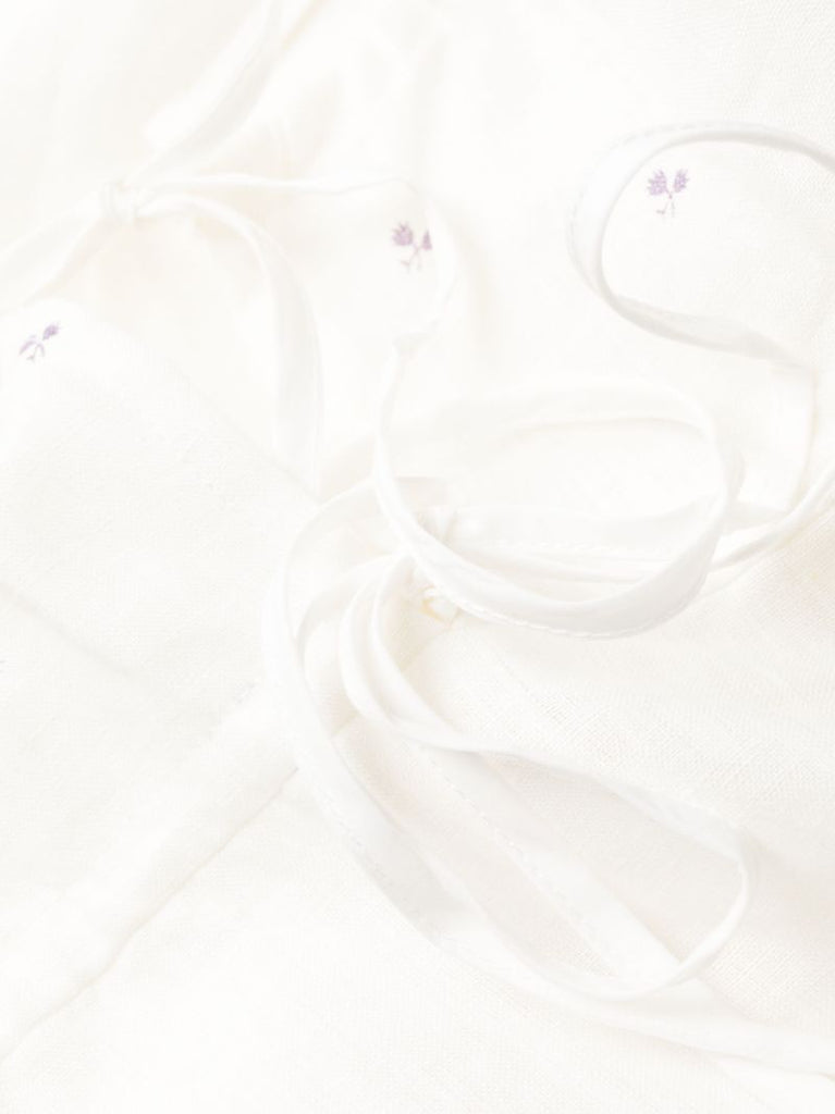White Cotton Floral Print Nightdress