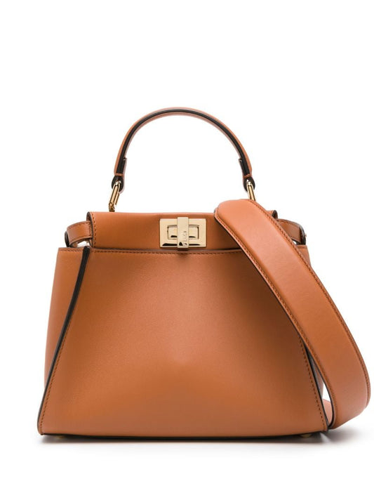 Brown Peekaboo Mini Leather Bag