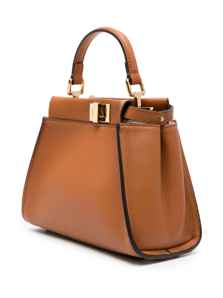 Brown Peekaboo Mini Leather Bag