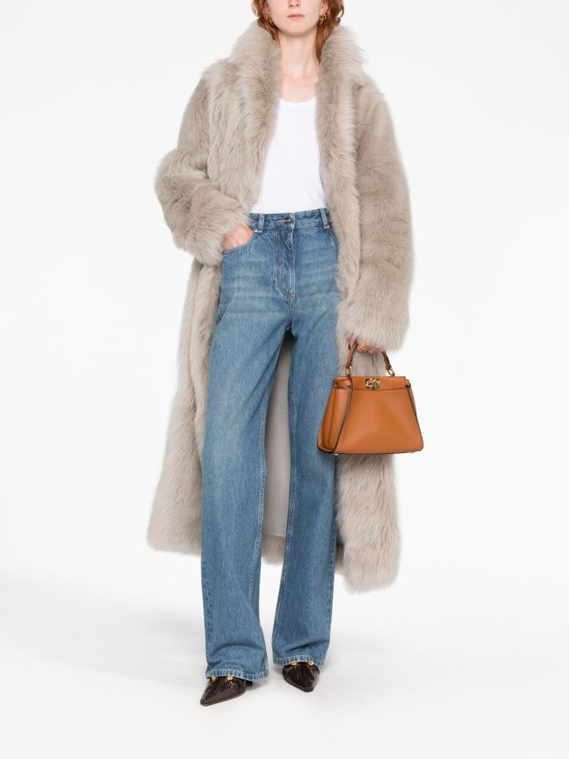 Brown Peekaboo Mini Leather Bag