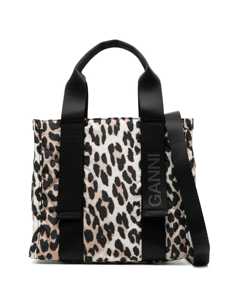 Neutral Leopard Print Tote Bag