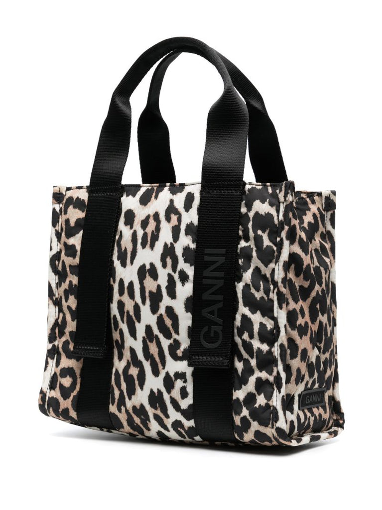 Neutral Leopard Print Tote Bag