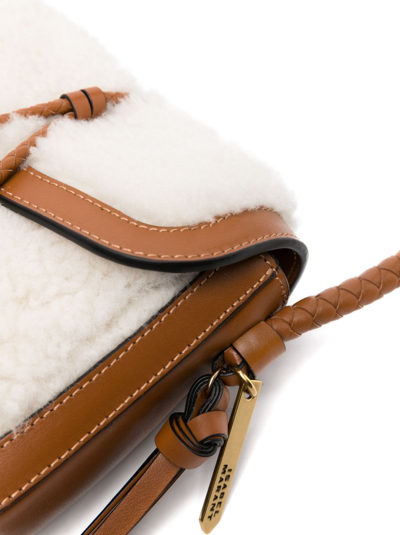 Neutral Vigo Shearling Crossbody Bag