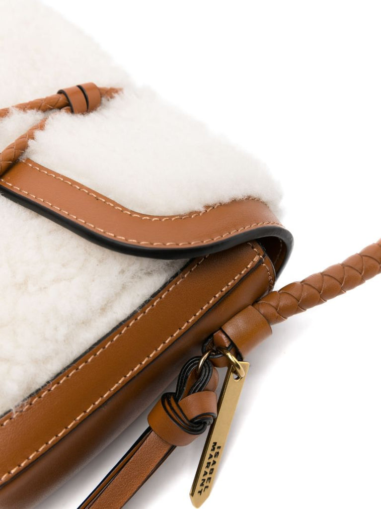 Neutral Vigo Shearling Crossbody Bag