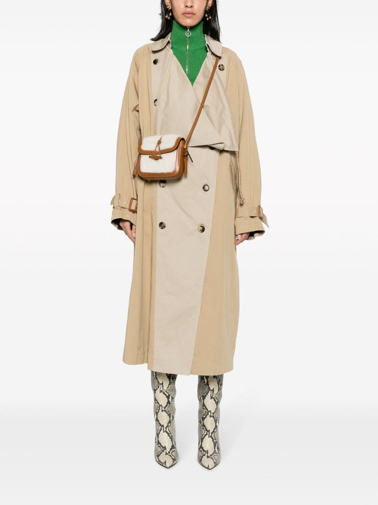 Neutral Vigo Shearling Crossbody Bag
