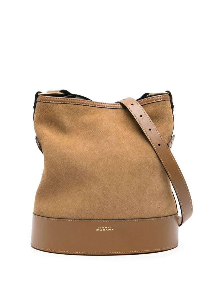 Brown Samara Suede Bucket Bag