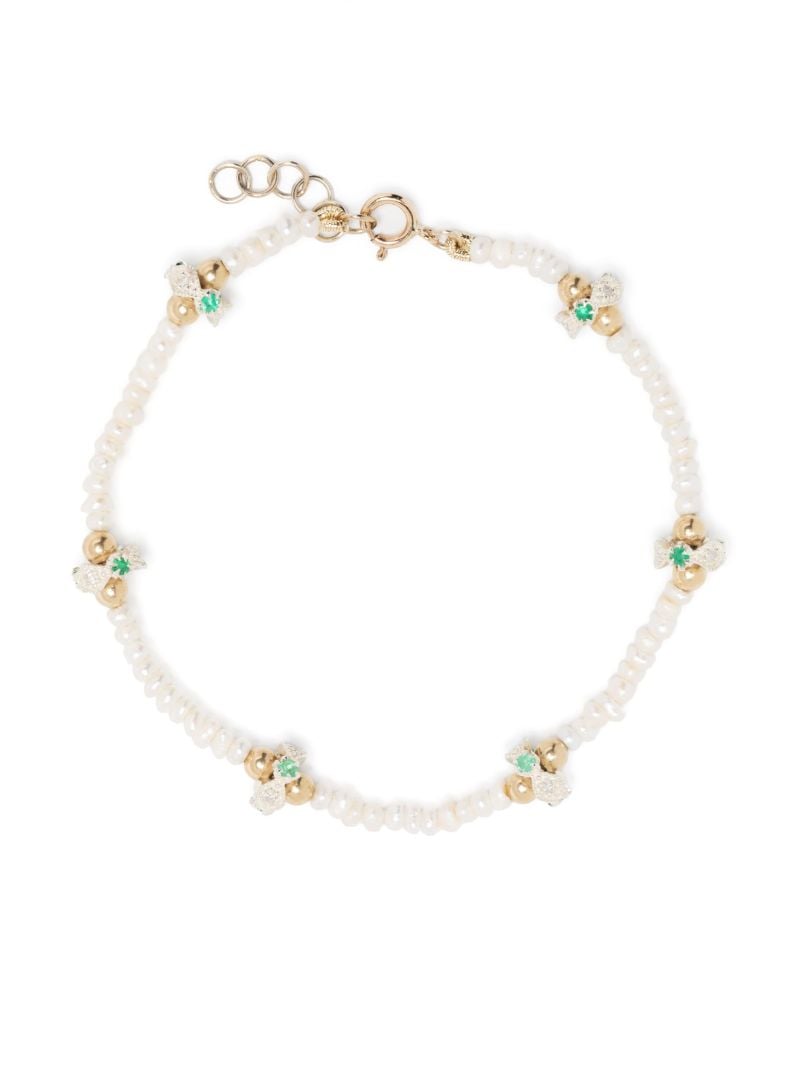 9k Yellow Gold Chelsea NÃ_x0082_Â°2 Pearl and Diamond Bracelet