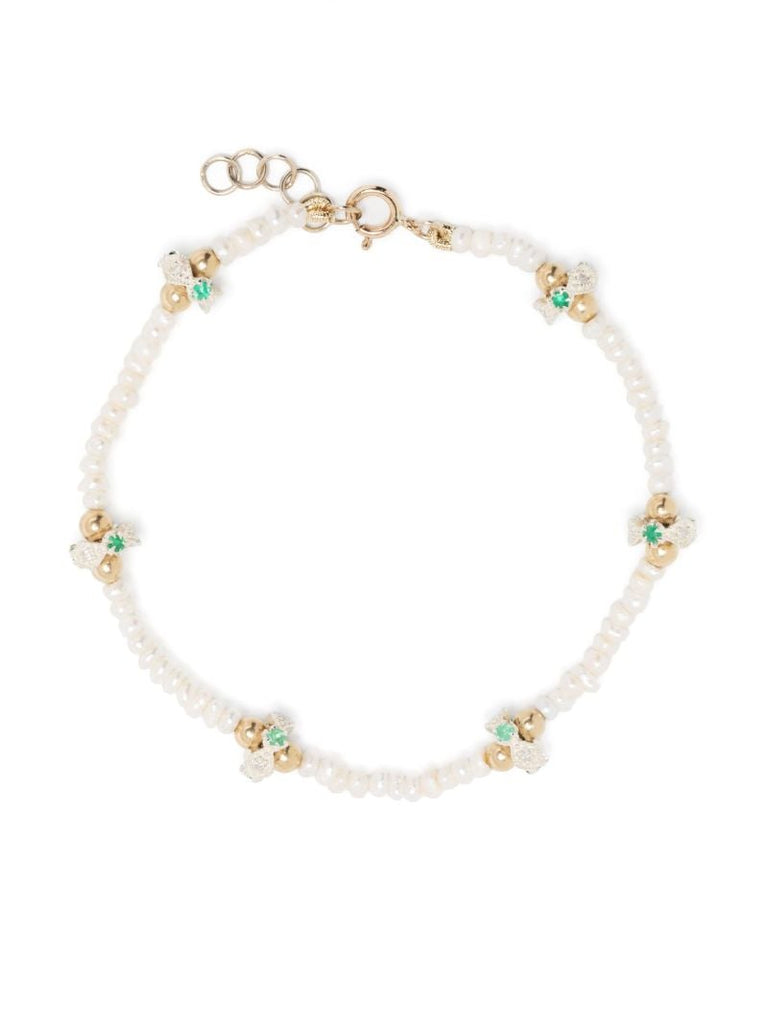 9k Yellow Gold Chelsea NÃ_x0082_Â°2 Pearl and Diamond Bracelet