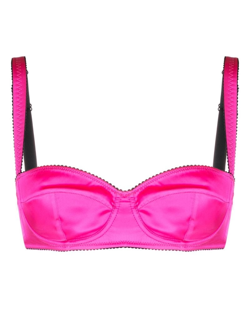 Pink Satin Balconette Bra