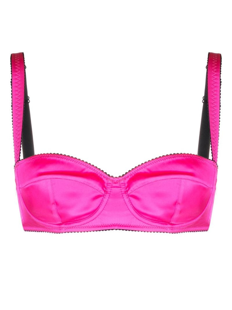 Pink Satin Balconette Bra