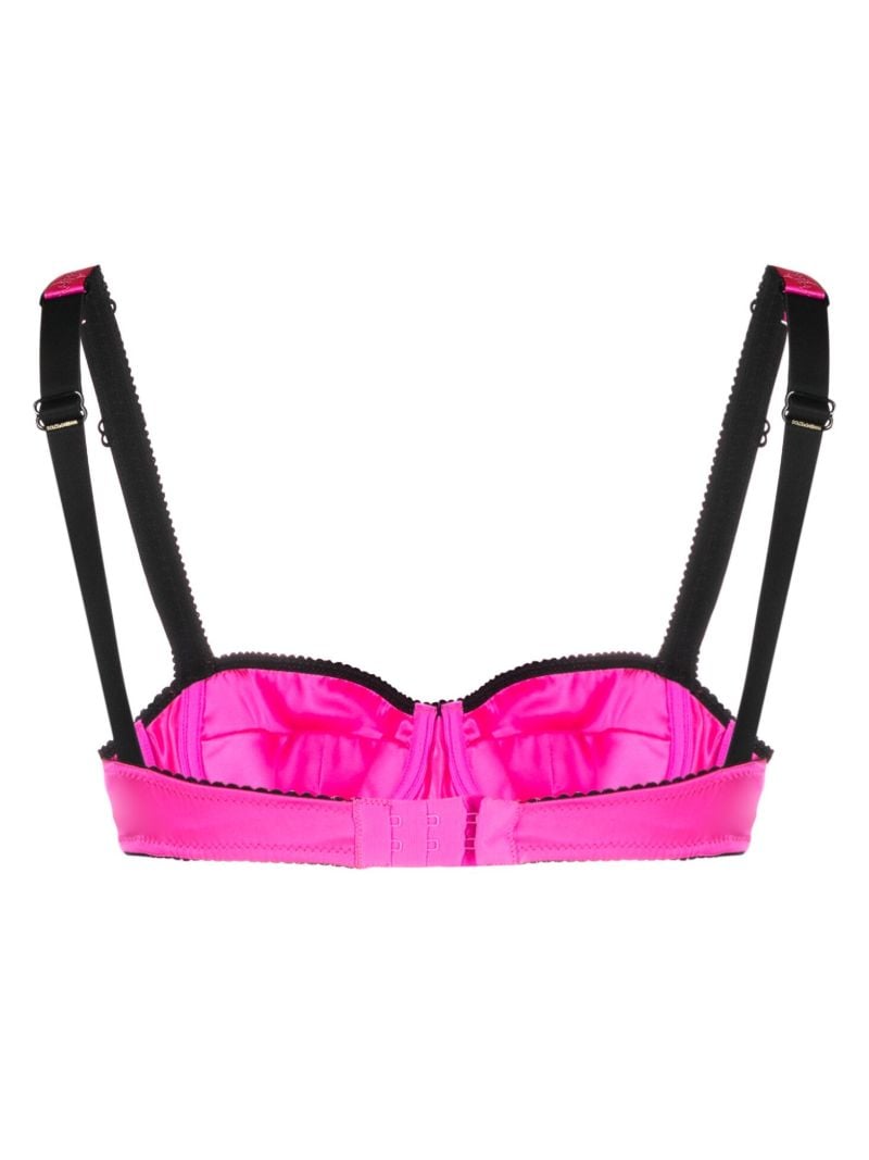 Pink Satin Balconette Bra