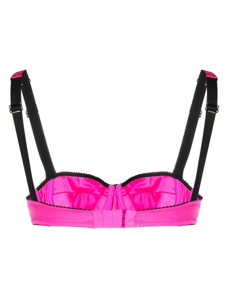 Pink Satin Balconette Bra