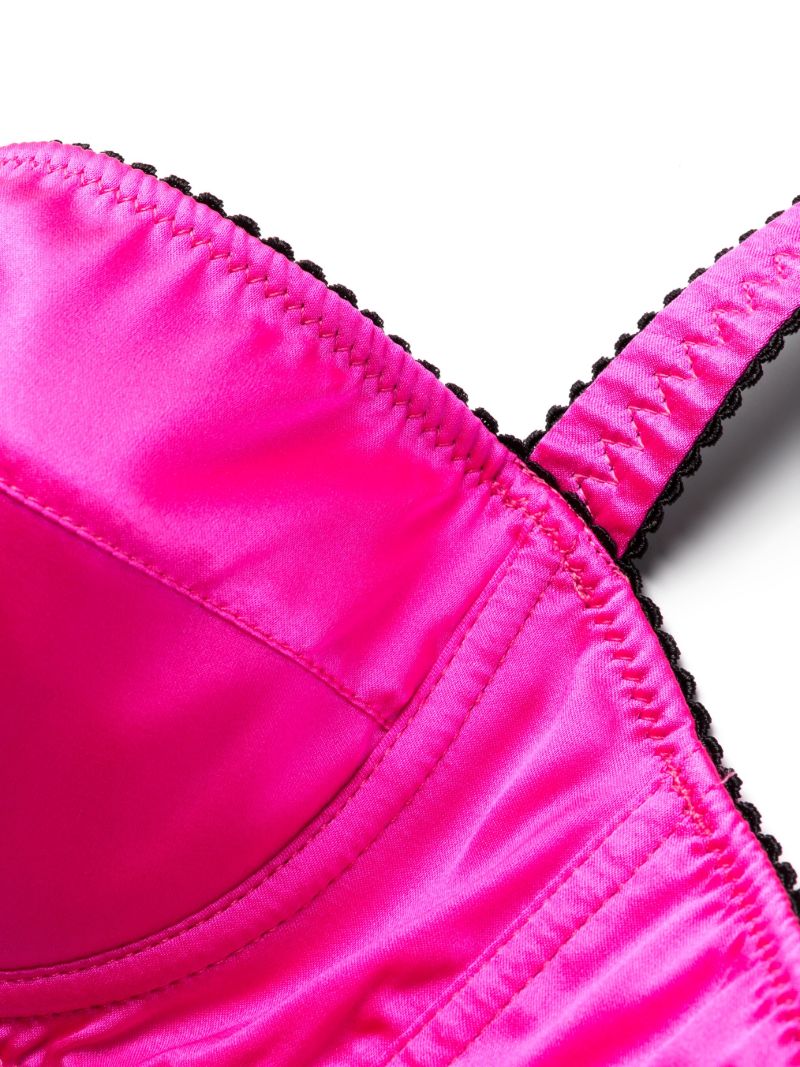 Pink Satin Balconette Bra