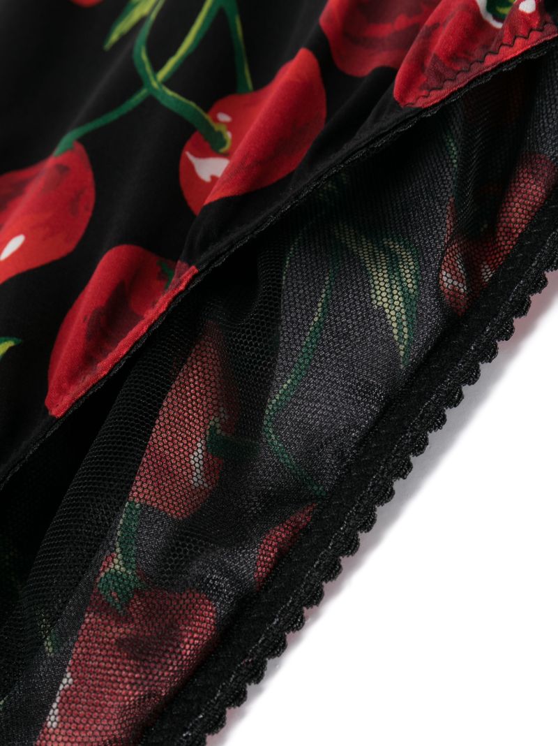 Black and Red Cherry Print Briefs