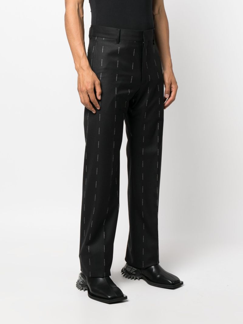 Black Logo-print Wool Trousers