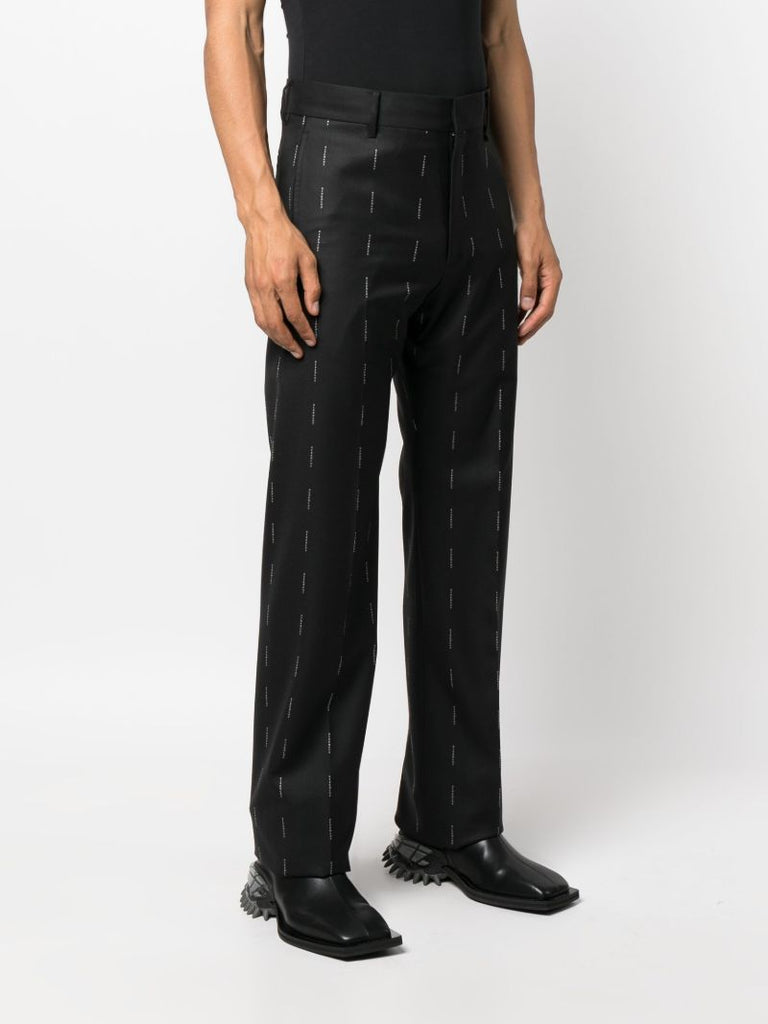 Black Logo-print Wool Trousers