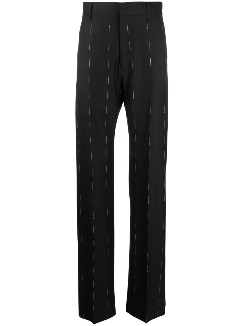 Black Logo-print Wool Trousers