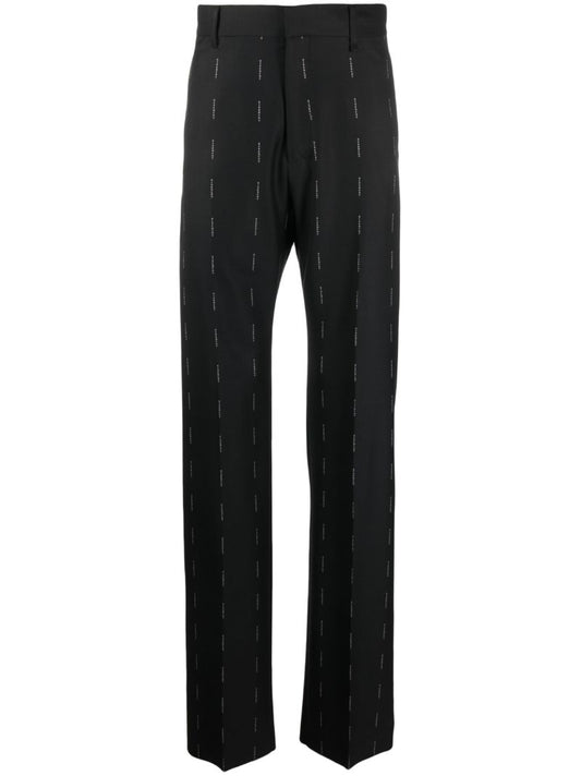 Black Logo-print Wool Trousers