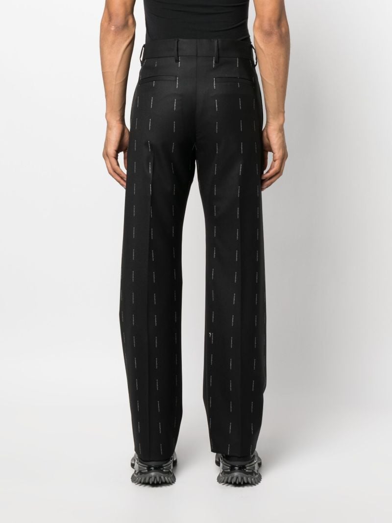 Black Logo-print Wool Trousers
