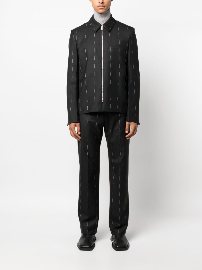 Black Logo-print Wool Trousers