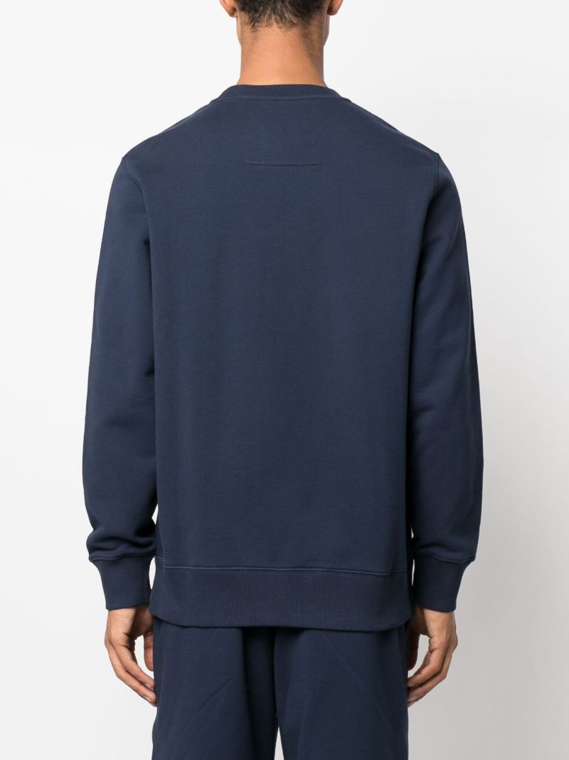 Blue Logo AppliquÃ_x0083_Â© Cotton Sweatshirt