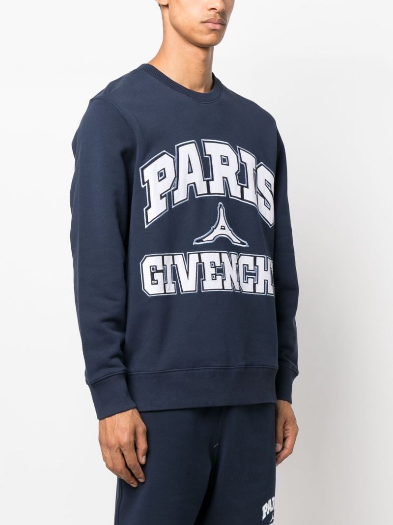 Blue Logo AppliquÃ_x0083_Â© Cotton Sweatshirt