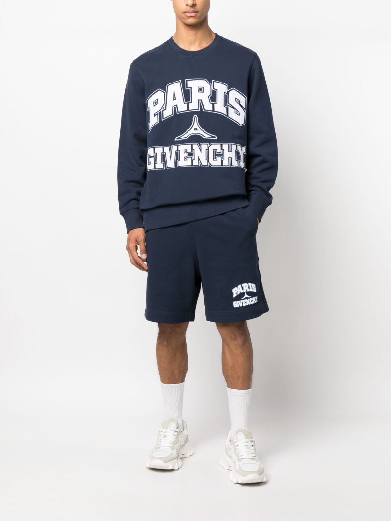 Blue Logo AppliquÃ_x0083_Â© Cotton Sweatshirt