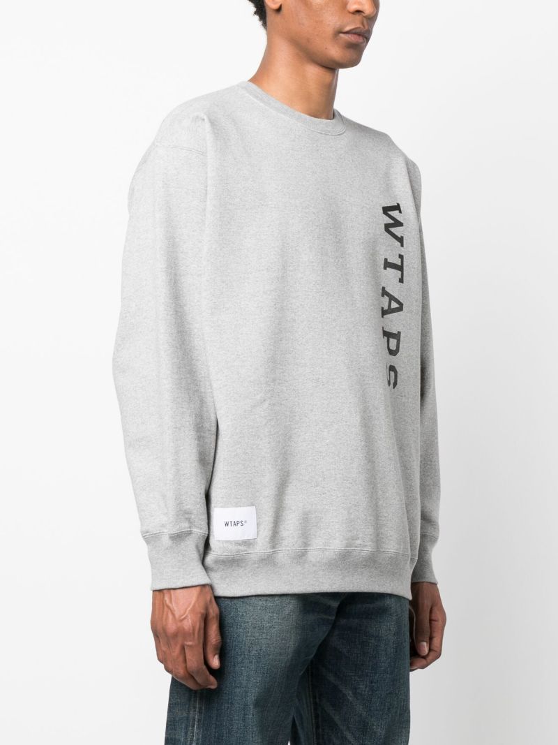 Grey Logo Print Cotton Sweatshirt