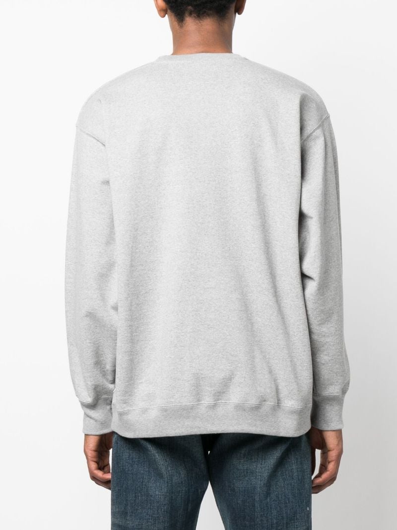 Grey Logo Print Cotton Sweatshirt