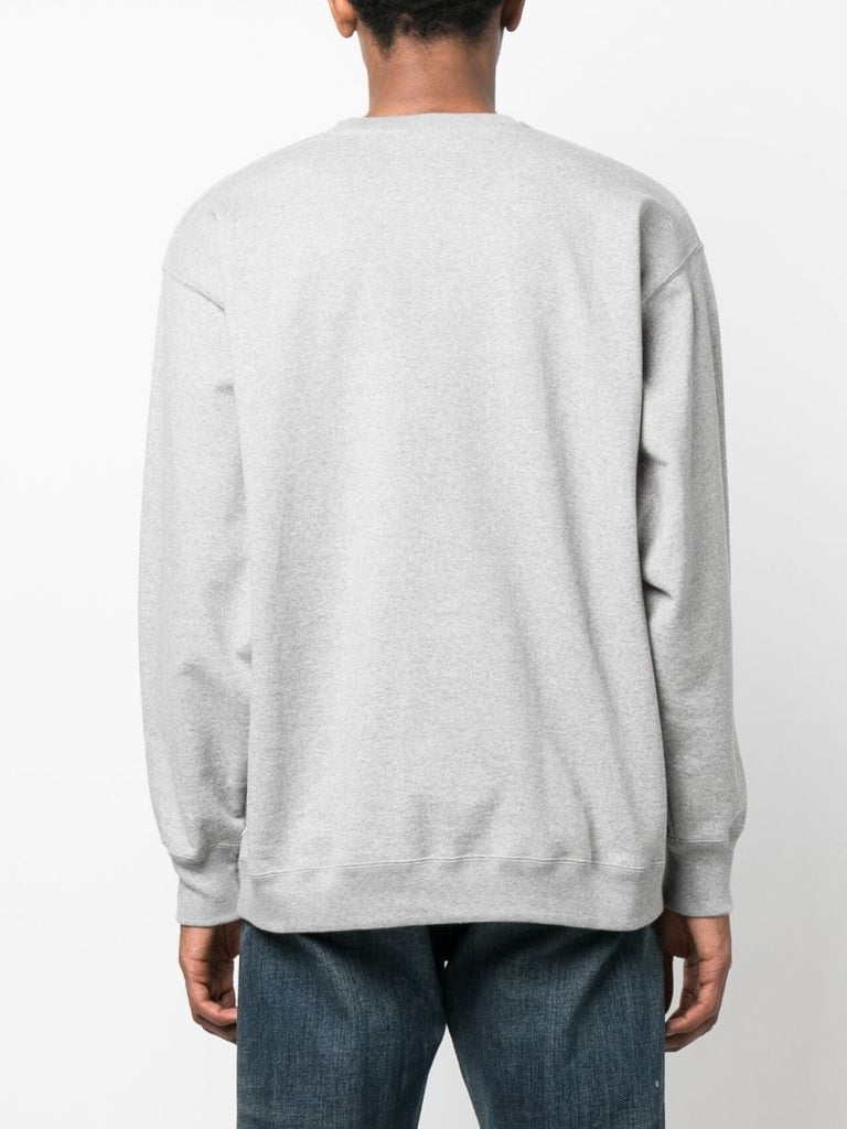 Grey Logo Print Cotton Sweatshirt