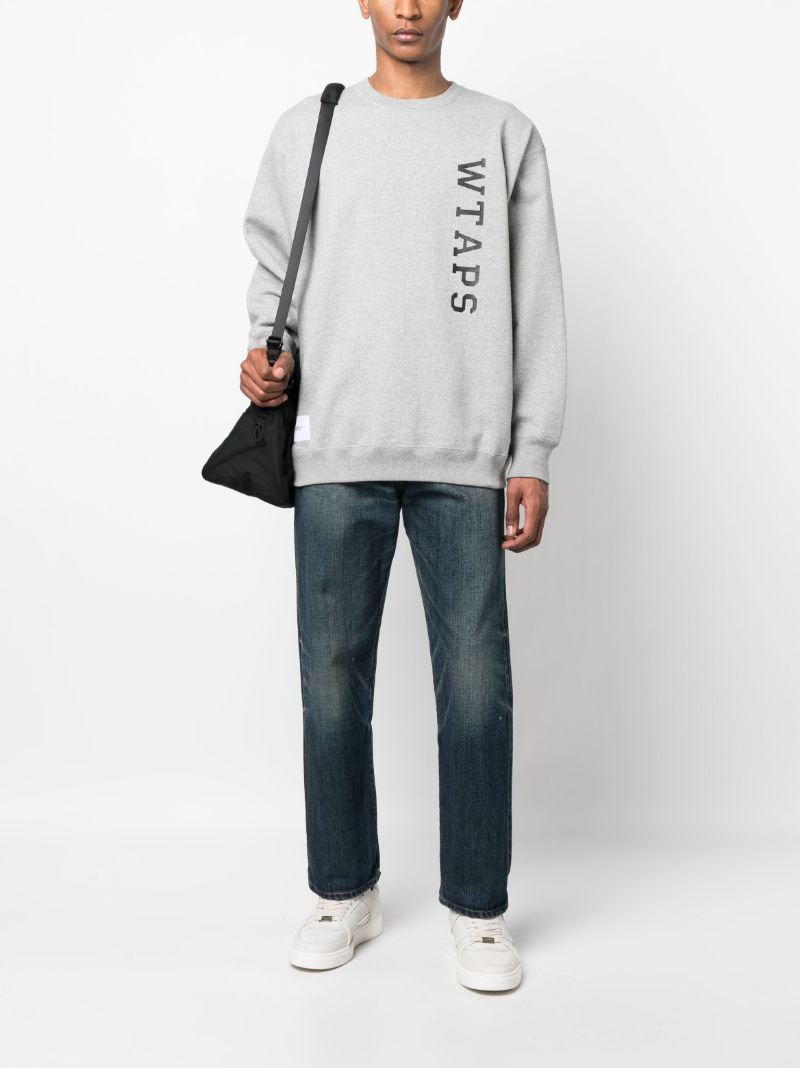 Grey Logo Print Cotton Sweatshirt
