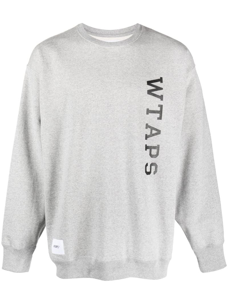 Grey Logo Print Cotton Sweatshirt