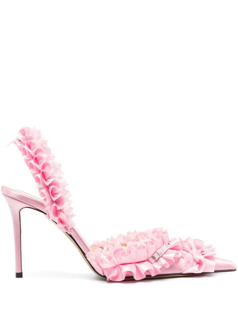 Pink Beauty of Antoinette Ruffled Pumps