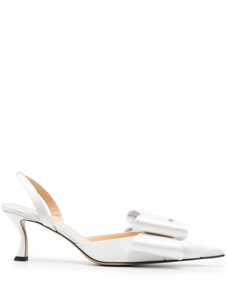 White Le Cadeau 65 Satin Slingback Pumps