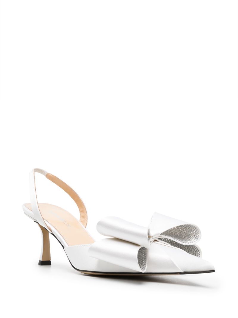 White Le Cadeau 65 Satin Slingback Pumps