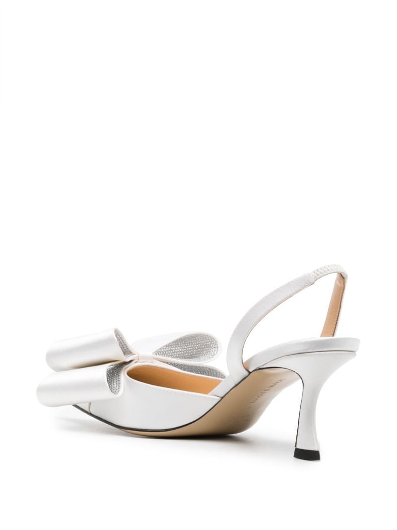 White Le Cadeau 65 Satin Slingback Pumps