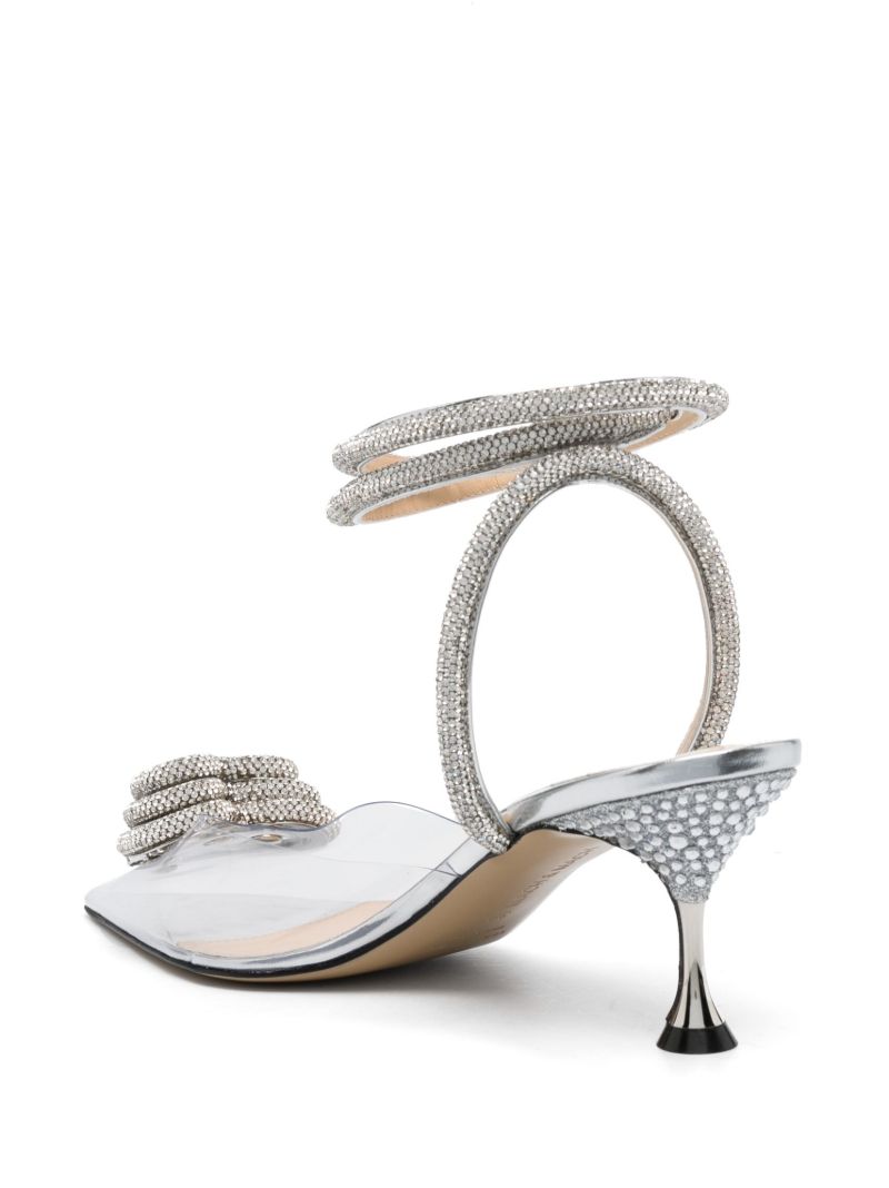 Silver Triple Heart 65 Crystal Pvc Pumps