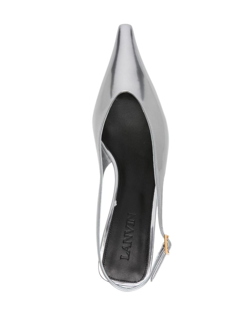 Silver Swing 45 Metallic-leather Slingback Pumps