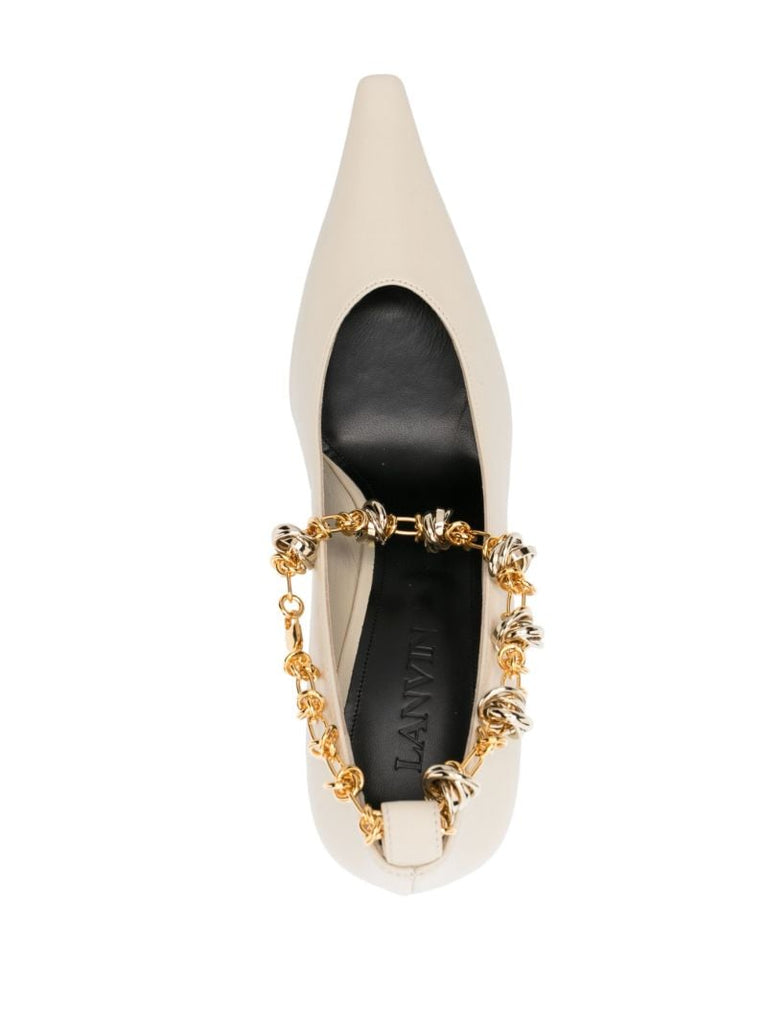 White Swing 95 Leather Pumps