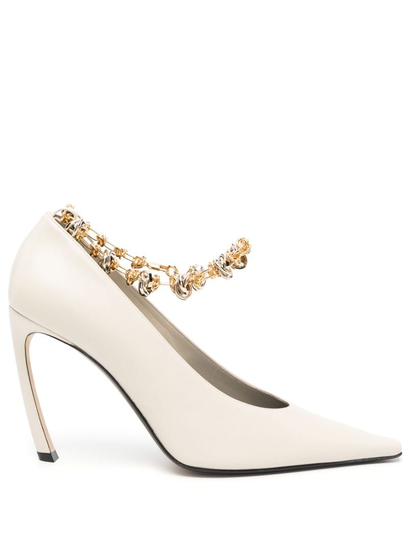 White Swing 95 Leather Pumps