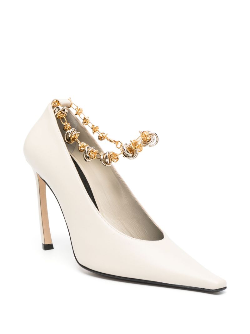 White Swing 95 Leather Pumps