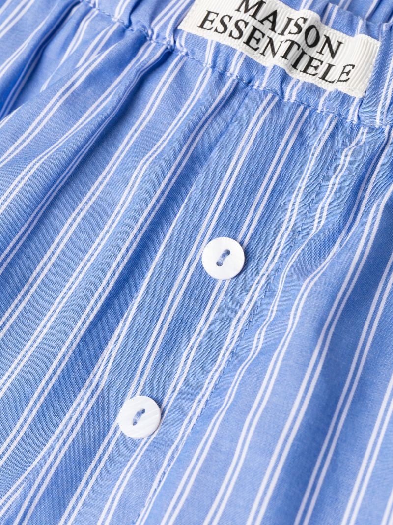 Blue Cotton Striped Pajama Set