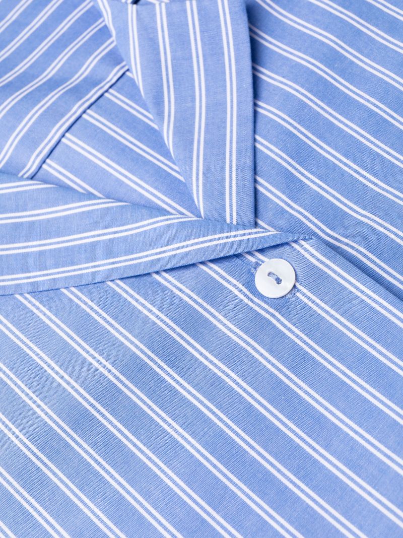 Blue Cotton Striped Pajama Set