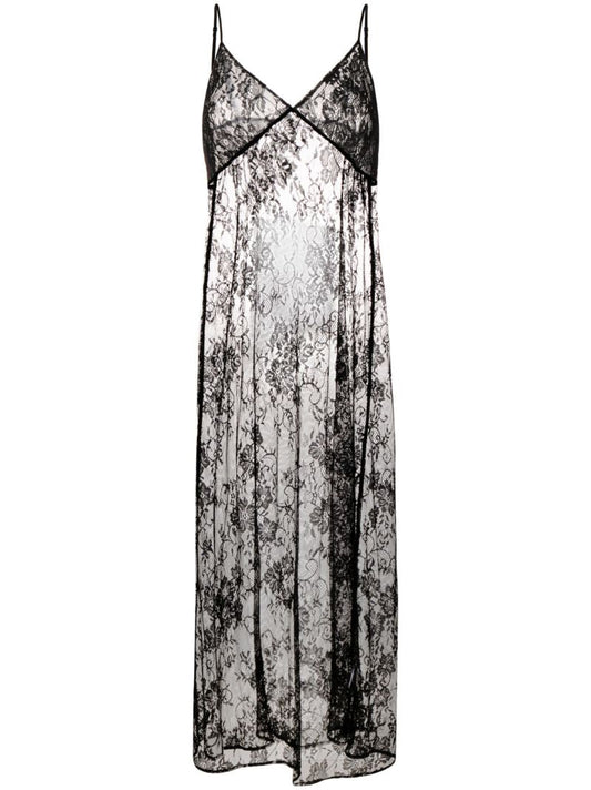 Black 90s It Girl Lace Slip Dress