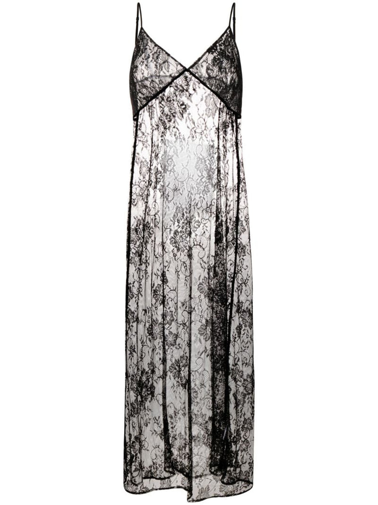 Black 90s It Girl Lace Slip Dress
